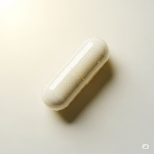 Beige pill (magnesium) case on a light beige background